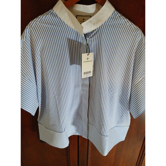 NWT TUCKERNUCK Women's Size XXL Blue Stripe Sofia Blouse - Picture 9 of 15